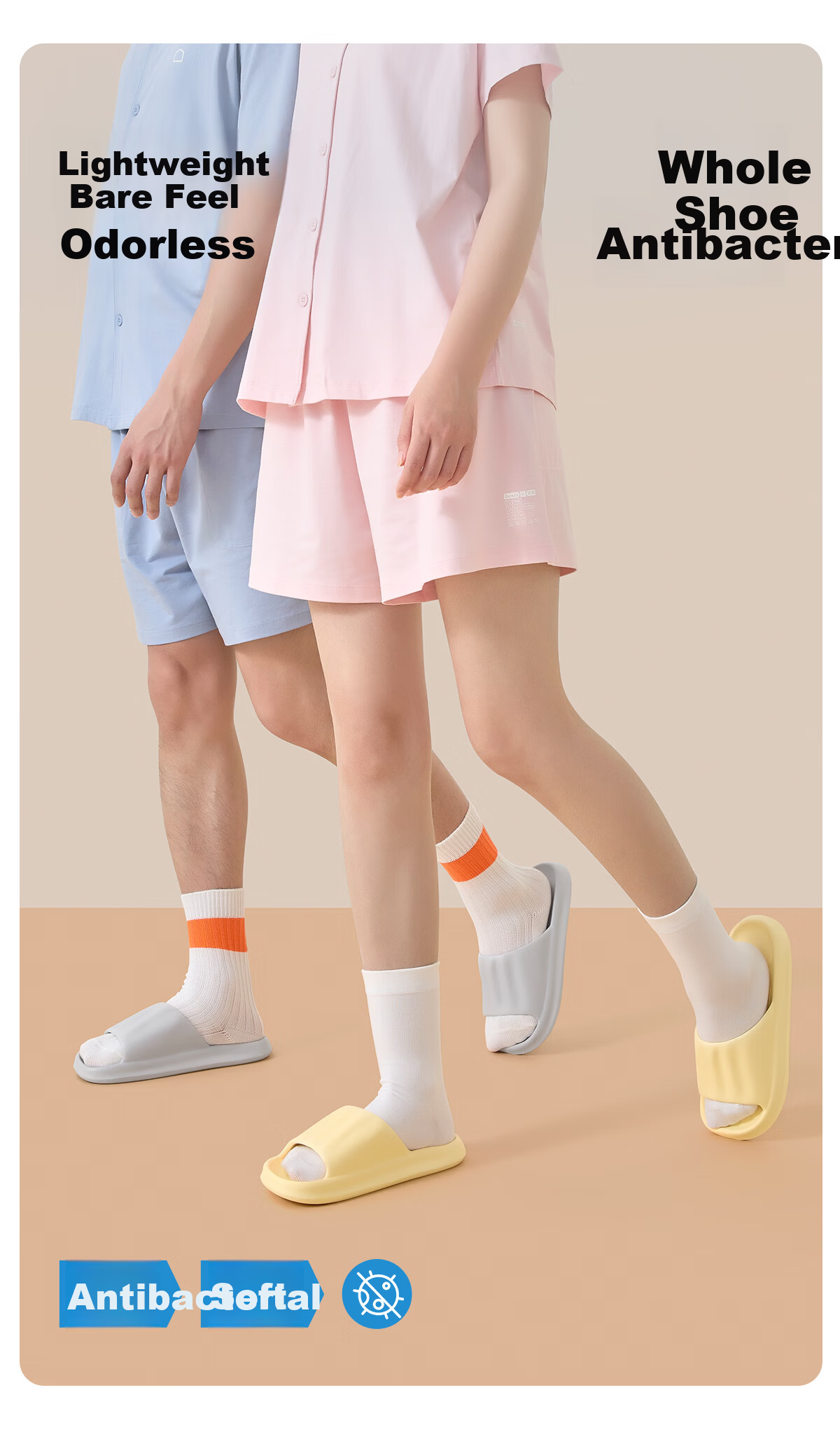 Lidani Antibacterial Deodorant Slippers Men's Summer New Indoor Home Bathroom EVA Cloud Soft Couple's Sandals 4
