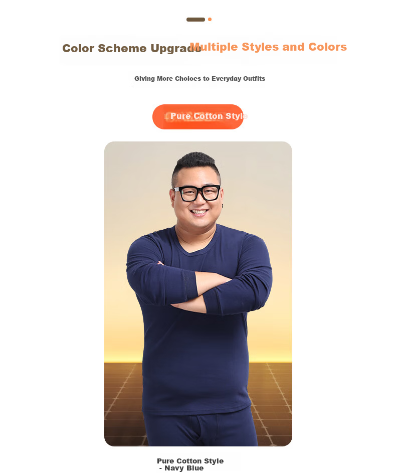 Hengyuanxiang [Large Size Zodiac Year Autumn Underwear Set] Men's Red Pure Cotton Thin Plus-Size Thermal Underwear Set for Spring And Fall 9