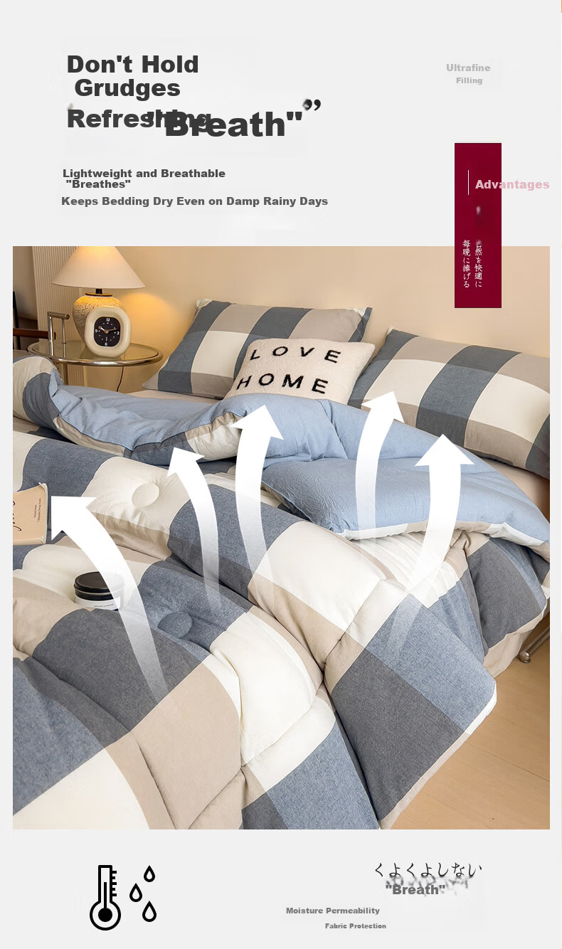 Aiwei Single Quilt Thickened Winter Comforter Cotton Quilt 4 Jin 150*200cm [Blue Large Check] 5