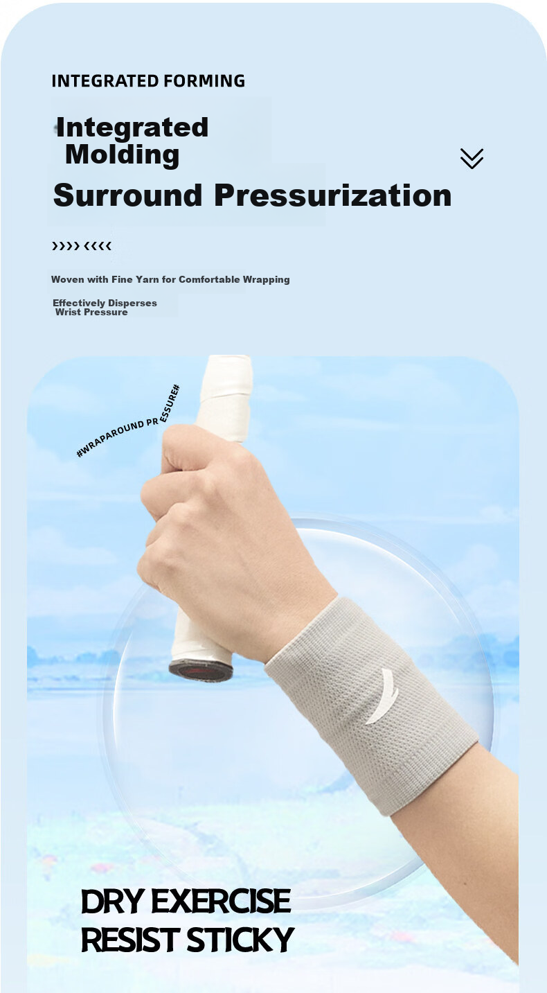 Anta Wrist Support Men Fitness Sports Sprain Tendon Wrist Sleeve Women Badminton Sweat Absorption White One Size 8