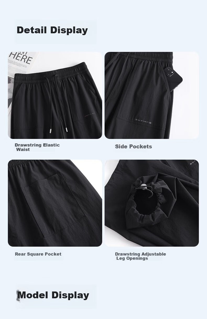 Langsha Women's Outdoor Work Pants Summer Thin Breathable Quick-Dry Ice Silk Sun Protection Tactical Hiking Straight-Leg Trousers 15