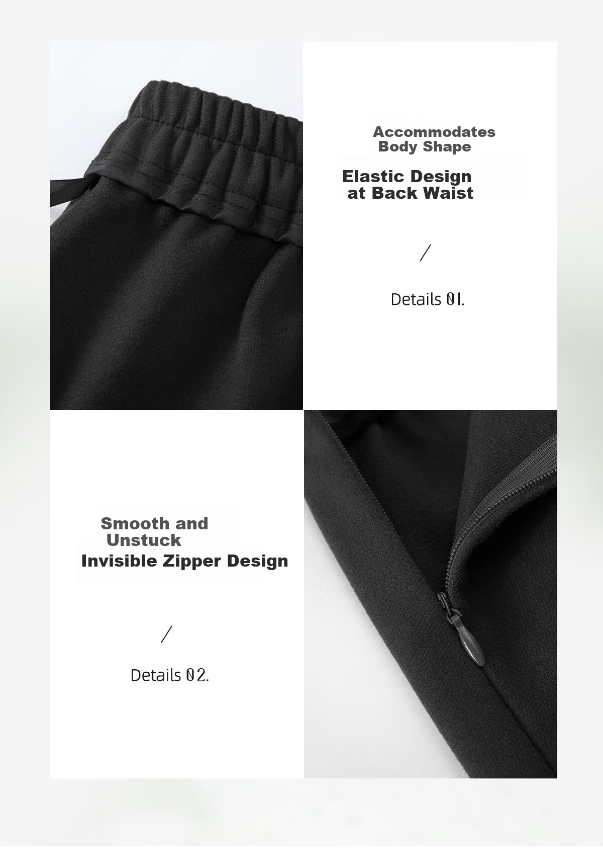 Chushen Spring And Autumn Midi Skirt for Women, Wild Meila De High-Waisted Irregular Design Elegant Commuter A-Line Skirt S143B2008 3