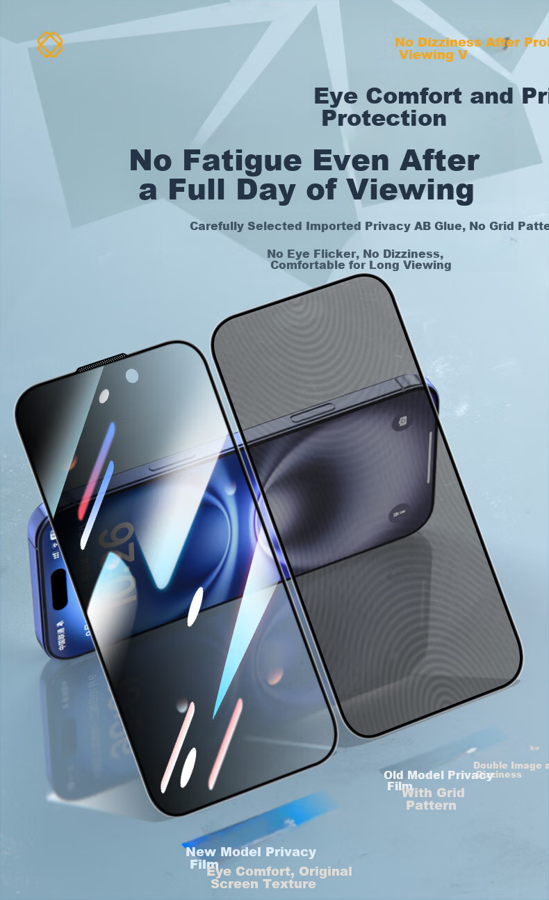 Langke [2-Pack] Privacy Tempered Glass Screen Protector for iPhone 16/15, Anti-Peeping, Anti-Scratch, Full Coverage, HD Ultra-Thin Privacy Protection Film 3