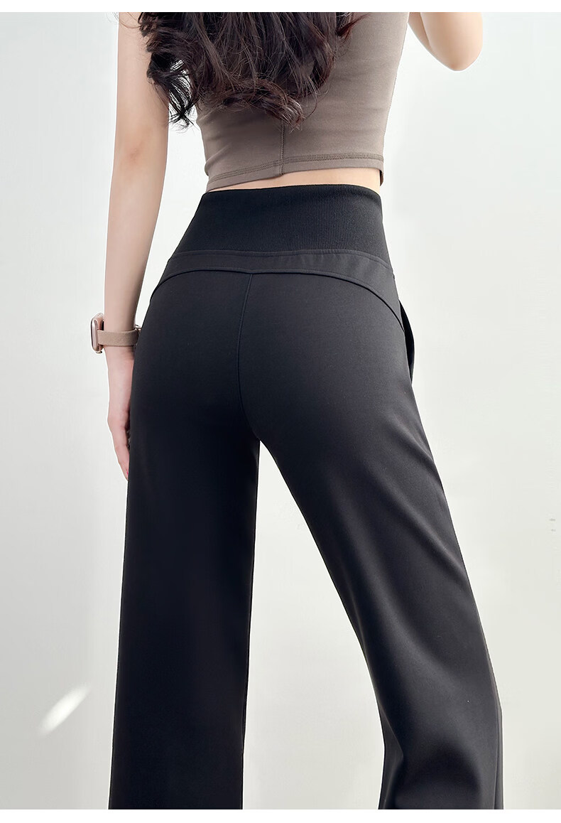 Jeanswest Women's Casual Pants 2026 High-Waist American Style Flared Loose Slim Fit Draped Sweatpants Light Gray L 15
