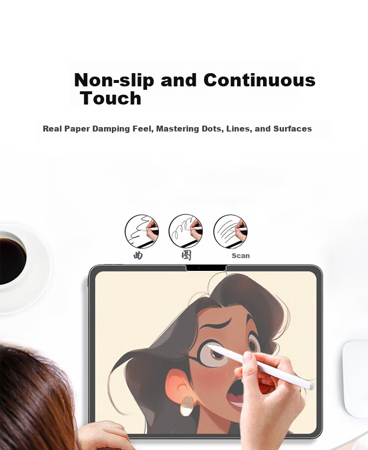 ESCASE Matte Paper-Like Screen Protector for iPad Pro 11 2024 M4 Chip Tablet, Compatible with Handwriting and Drawing 2
