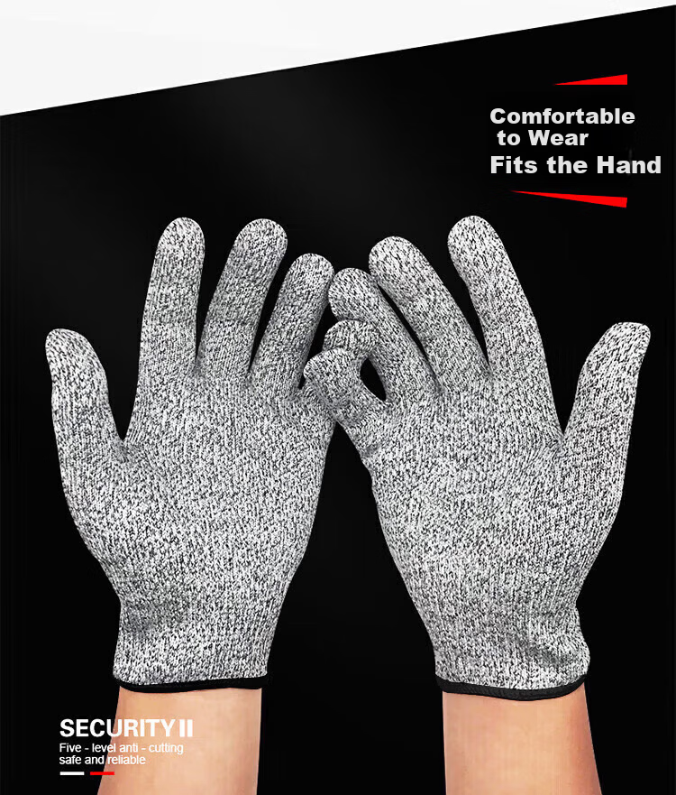SHENGLI NITEX® Level 9 Cut-Resistant Gloves, Protective Work Gloves, Anti-Cutting Steel Wire Protection, F-Level Cut-Proof And Anti-Cut Gloves, N1707, Size L, Single Piece 5