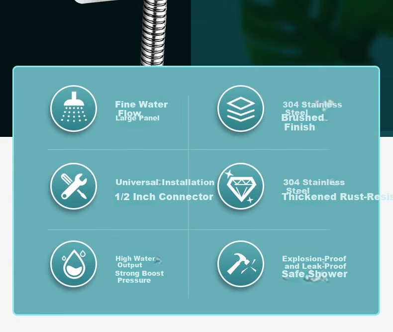 Canbo [Top Seller] Pressurized Shower Head 304 Stainless Steel Handheld Shower Set for Home Bathing 3