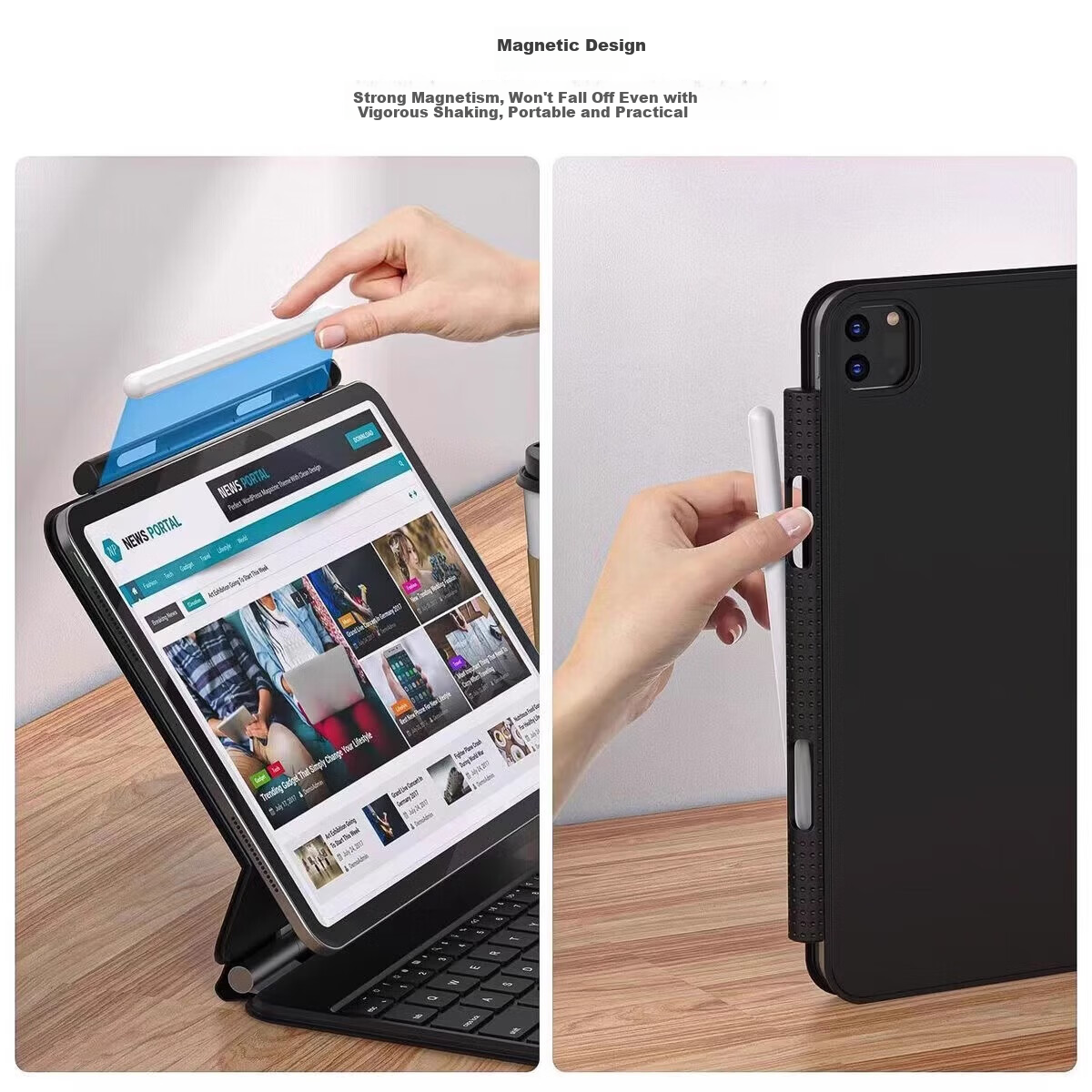 Jingshan Apple Pencil Magnetic Slot iPad Magic Keyboard Accessory Stylus Pen Holder 2nd Generation Storage Protective Case Anti-Lost Tablet Pen Stand Sleeve 5