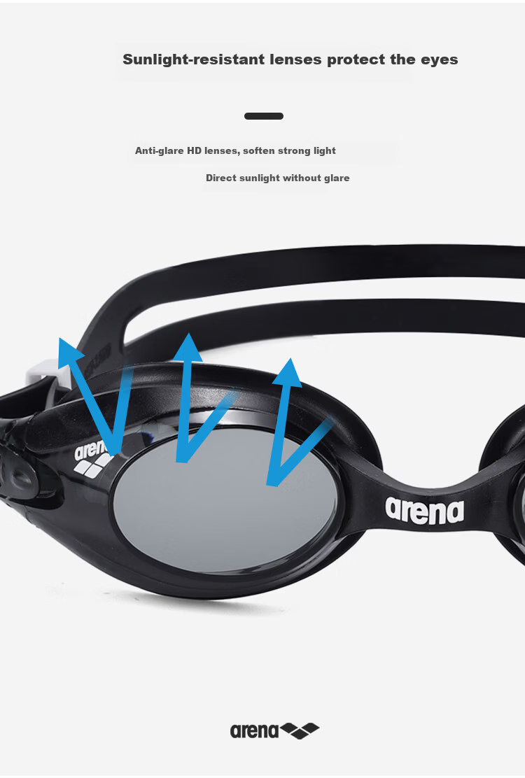Arena Plain Swimming Goggles 2026 New Unisex Waterproof Anti-Fog HD Comfortable Non-Coated Fitness Goggles 3