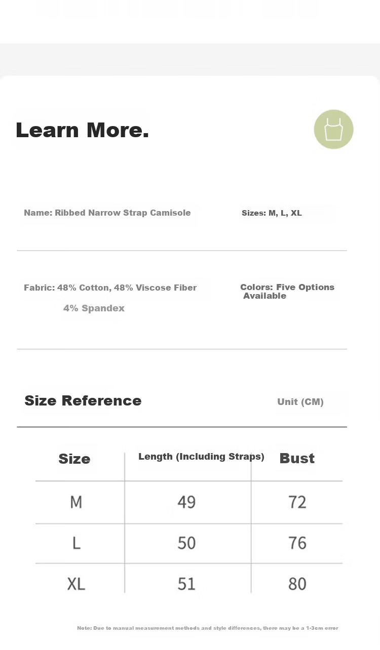 GUJIN Cotton Blend Side Coverage Thin Strap Camisole Vest for Women, No Chest Pad, Base Layer Top, Suitable for Outerwear and Blazer Innerwear, Size M 4