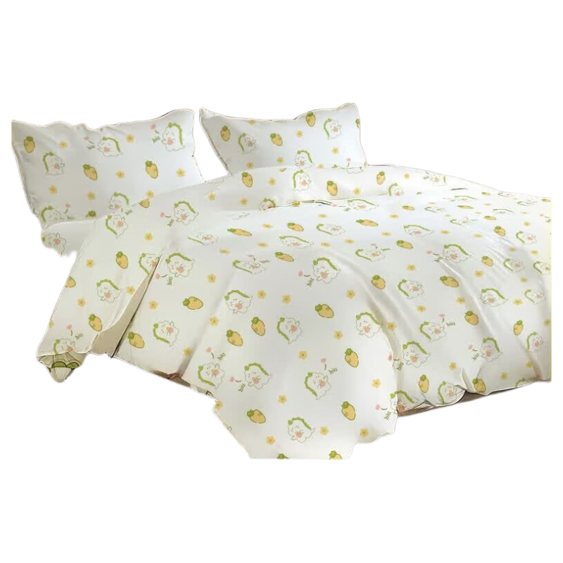 JAJALIN Travel Disposable Bedding Set with Bed Sheet, Duvet Cover, Pillowcases, Thickened Hotel Bedding for Two People, Four-Piece Set