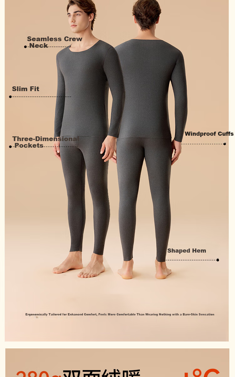MiiOW Thin Autumn Thermal Underwear Set for Women Wool Silk Double-Sided Fleece Warm Pants and Shirt 6
