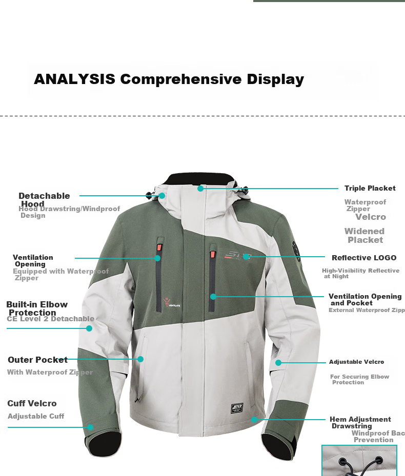 STAR FIELD KNIGHT Motorcycle Riding Jacket for Men, All-Season Use, Warm Fleece-Lined, Anti-Freeze, Water-Resistant, Motorbike Riding Windproof Coat, Size L 24