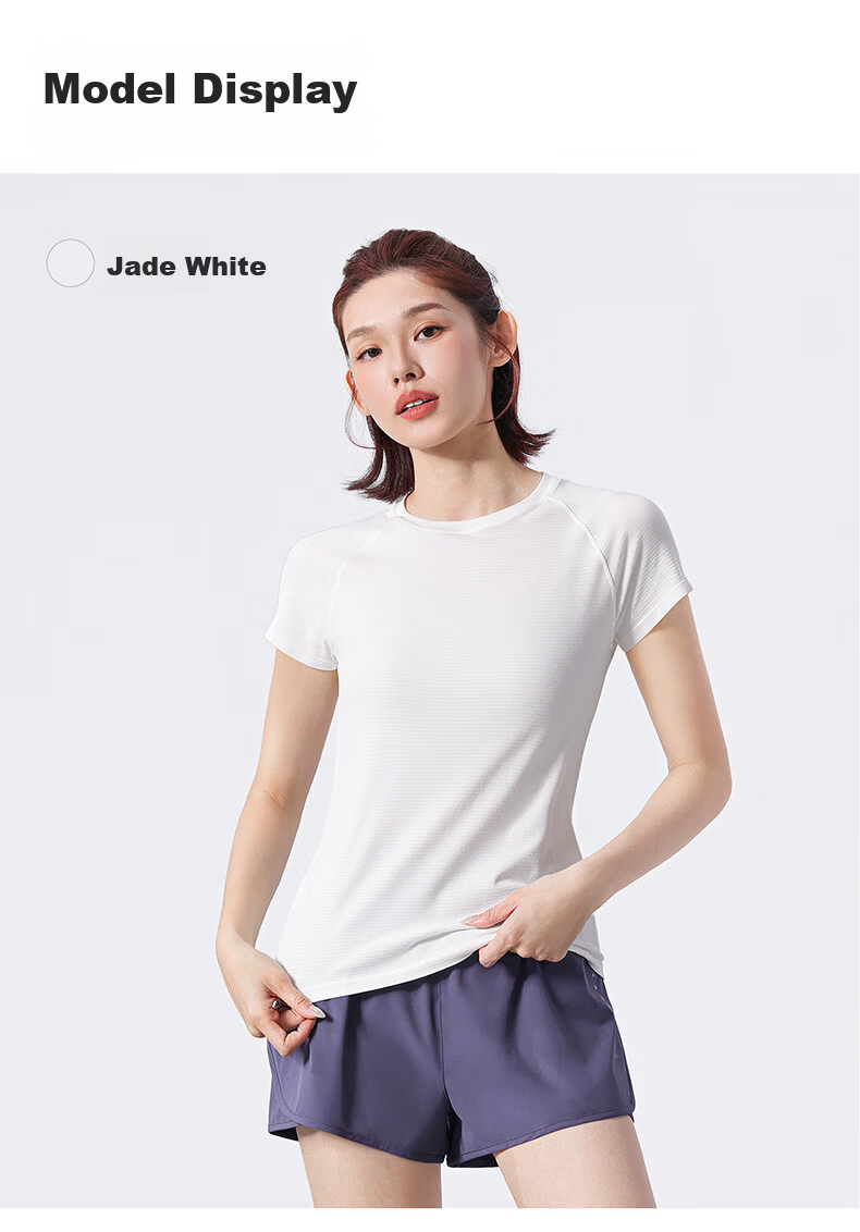 CAMEL Quick-Dry Sports T-Shirt Women Breathable Running Training Short Sleeve Top Y26BK1L3018 Jade White L 15