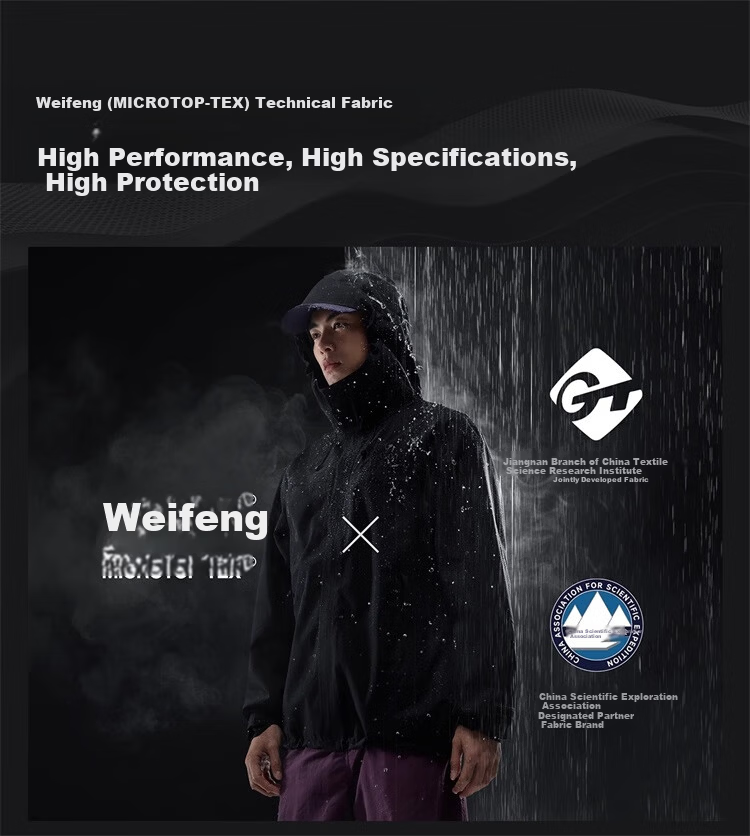 CAMEL Single-Layer Windproof Jacket, Outdoor Hard Shell Coat, 3L Professional Slicked Full-Weather Rainproof Camping Mountaineering Suit, 31864 11