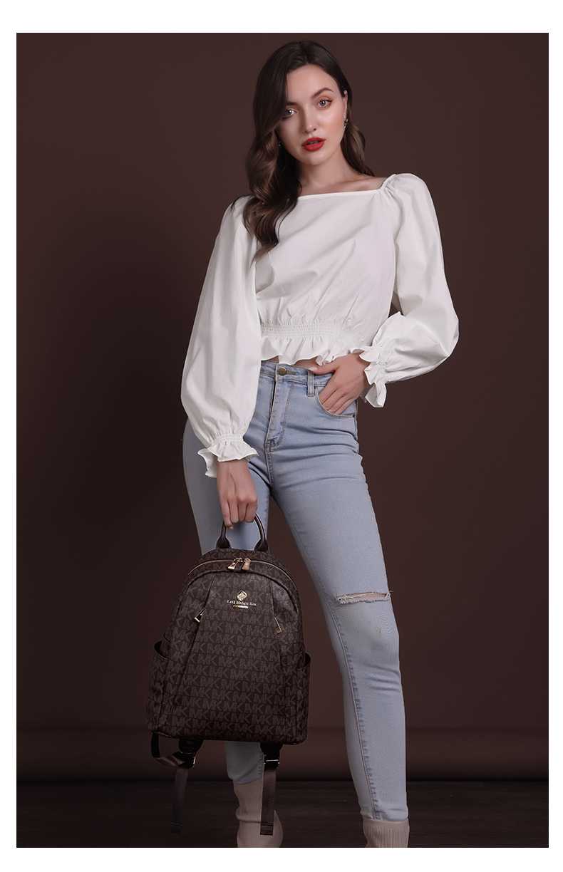 LMK Backpack for Women, Large Capacity Ladies' Bag, Fashionable Versatile Lightweight Travel Commuter Backpack, Gift for Girlfriend 13