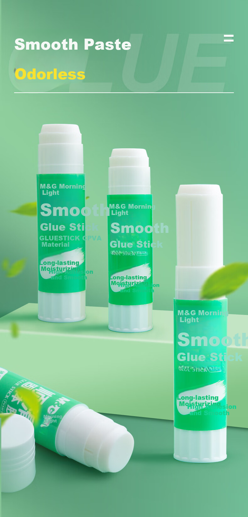 M&G 21g High Viscosity Smooth PVA Solid Glue Stick Quick Dry Durable School Craft Office Supplies ASGN7104 3-Pack 4