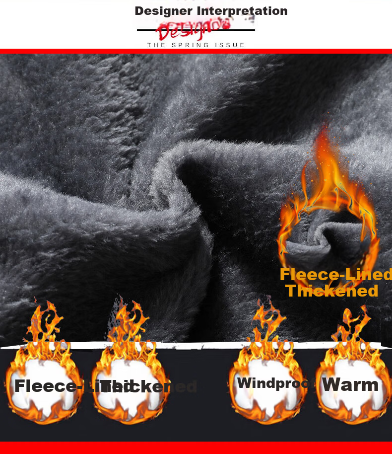 JEEP SPIRIT Jeep Cotton Padded Jacket Autumn Winter Fleece Thickened Warm Outdoor Hooded Sports Coat Black 2XL 1