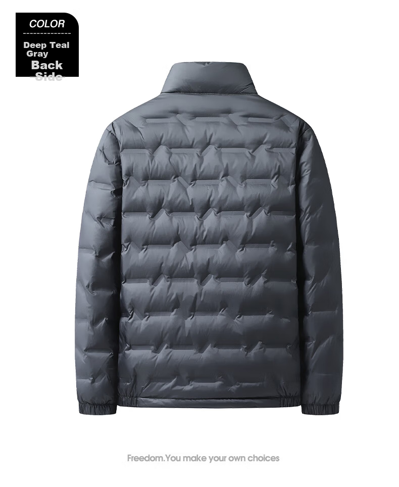 ROMON Men's Casual Workwear Down Jacket Cold-Resistant Warm Autumn Winter Stand Collar Business Coat Black 2XL Model 9968 13