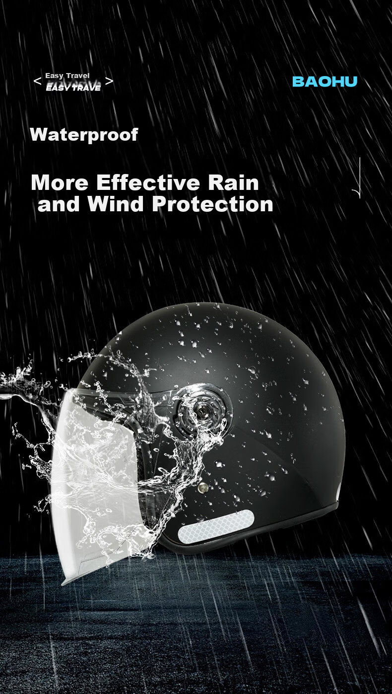 BAOHU Electric Vehicle Helmet 3C Certified Unisex Four-Season Adult Motorcycle Full Face Helmet 301 Midnight Black Winter Warm Full Helmet 13