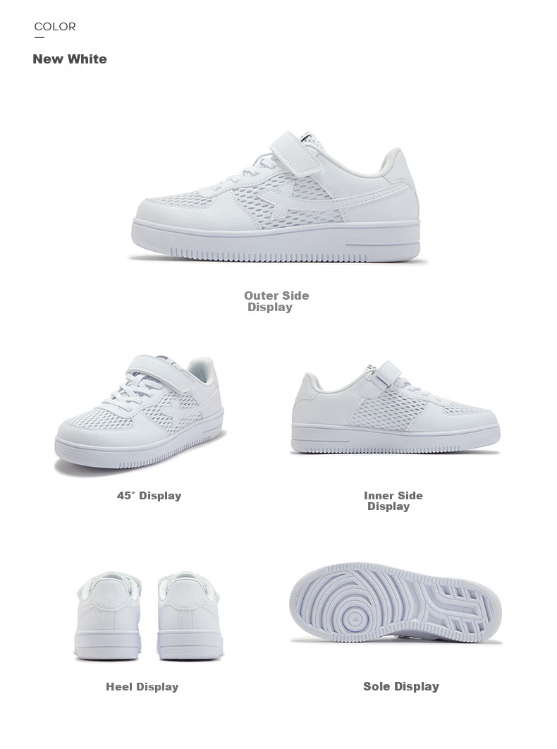 XTEP Kids Unisex Casual Velcro Sneakers New White Size 39 10