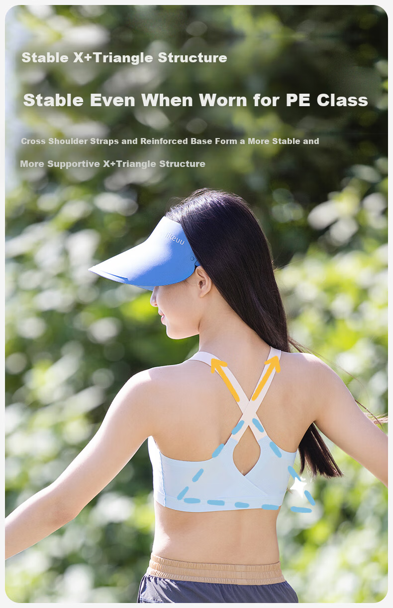 Like UU Girls' Middle School Sports Bra Waterdrop Back Development Period High School Youth Development Underwear 5