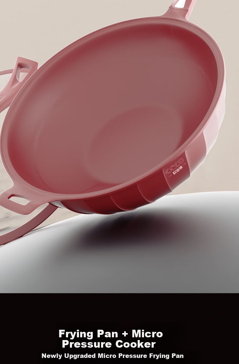 Oluode Purple Clay Non-Stick Health Titanium Alloy Frying Pan Stir-Fry Pan Household Flat Bottom Pan Compatible with Gas Stove and Induction Cooker 8