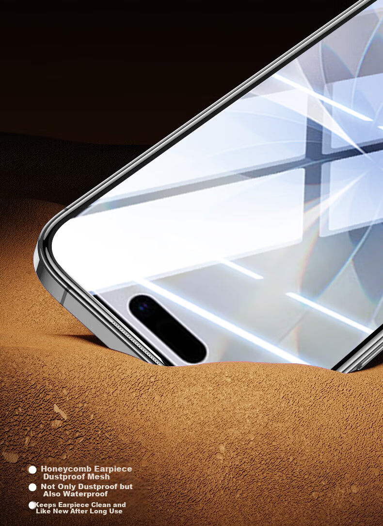 Baouzou [Dust-Free Cabin 2 Pieces - Replacement Guarantee] Compatible with Apple iPhone 17 Tempered Glass Screen Protector, High-Definition Full-Screen Anti-Drop and Anti-Fingerprint Glass Film 3