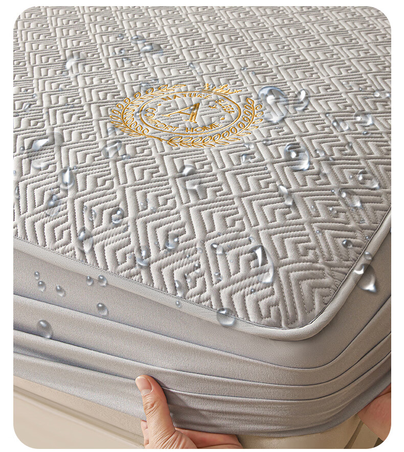 MUJI Class A Waterproof Urine-Resistant Quilted Fitted Sheet 1.5m Bed Non-Slip Thickened Mattress Protector 150x200cm 4