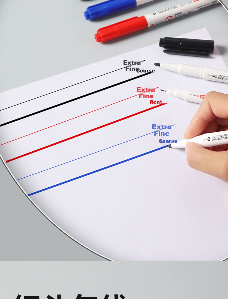 JD Jingzao Popular Double-Ended Hook Line Pen Quick-Dry Waterproof Oil-Based Marker Student Art Drawing Marker Set Mixed Colors (8 Black + 2 Blue + 2 Red) 12-Pack 2