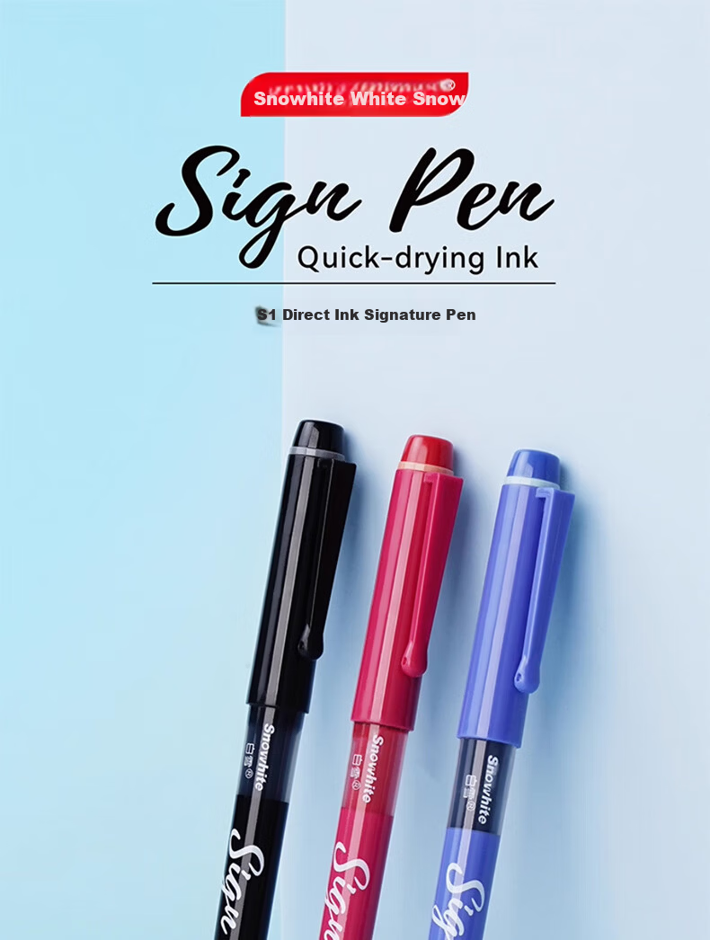 Snowhite 1.0mm Liquid Ink Gel Pen Soft Tip Black Neutral Pen Handwriting Practice High-Value Business Office Signature Liquid Ink Large Capacity Red Pen S1 Red 3-Pack 1