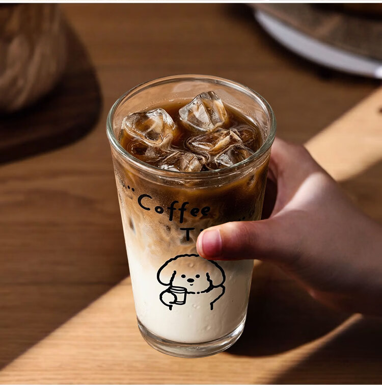 COODORA Glass Coffee Cup Iced Americano Latte Cola Mug Unisex Home Water Cup Milk Tea Special Mug 11