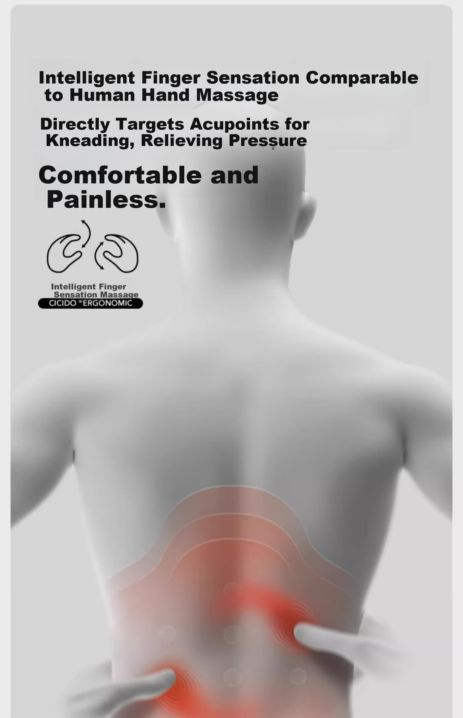 CICIDO Electric Car Lumbar Support Massager Waist Cushion Car Backrest Massage Device Gift for Parents 7