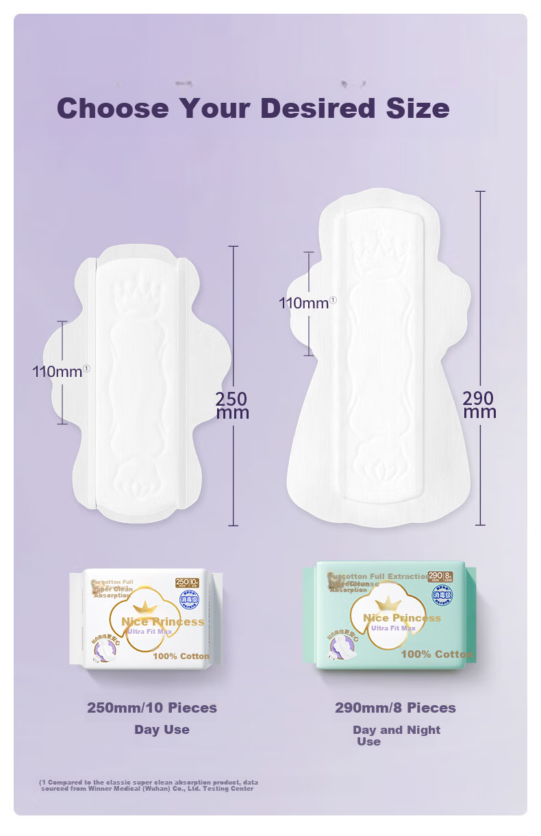 PurCotton [Recommended by Lu Yuxiao] Nice Princess Ultra Clean Absorbent MAX Sanitary Napkins 250mm, 10pcs/pack 8