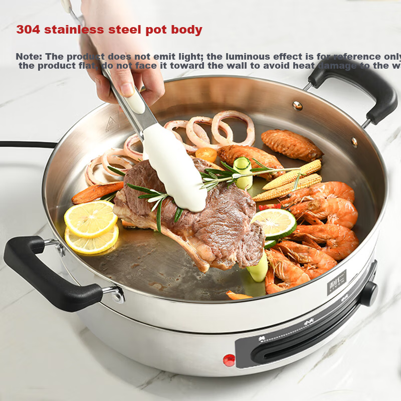 Liven Electric Griddle Home Use Electric Pancake Maker 304 Stainless Steel Non-Coated 30cm Large Size 55mm Deep Sandwich Maker Breakfast Machine DJG-J3265