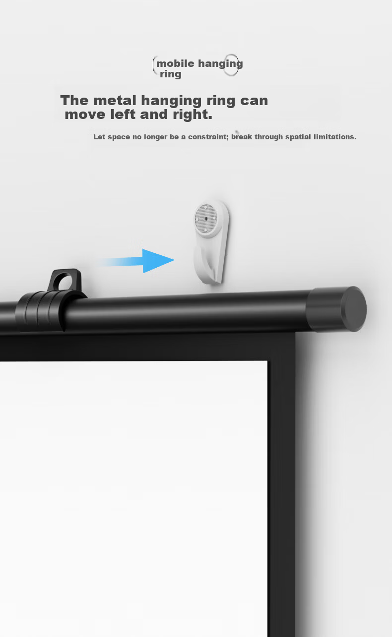 ASKE Projector Screen 100 Inch 16:9 Wall-Mounted Hanging Simple Projection Screen Compatible with JmGO, XGIMI, Dangbei, Xiaomi Projectors 5