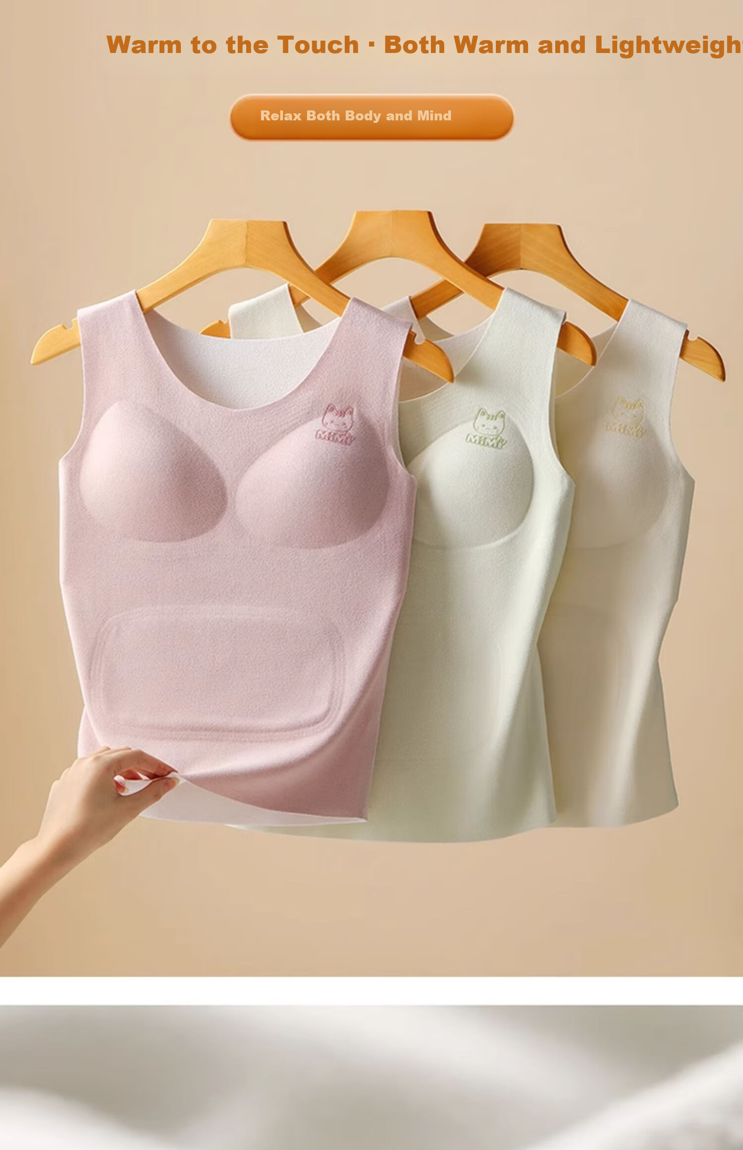 MiiOW 2-Pack Girls' Thermal Underwear Vests for Adolescents, New Autumn/Winter 2025 Children's Bras for Middle and High School Students 5