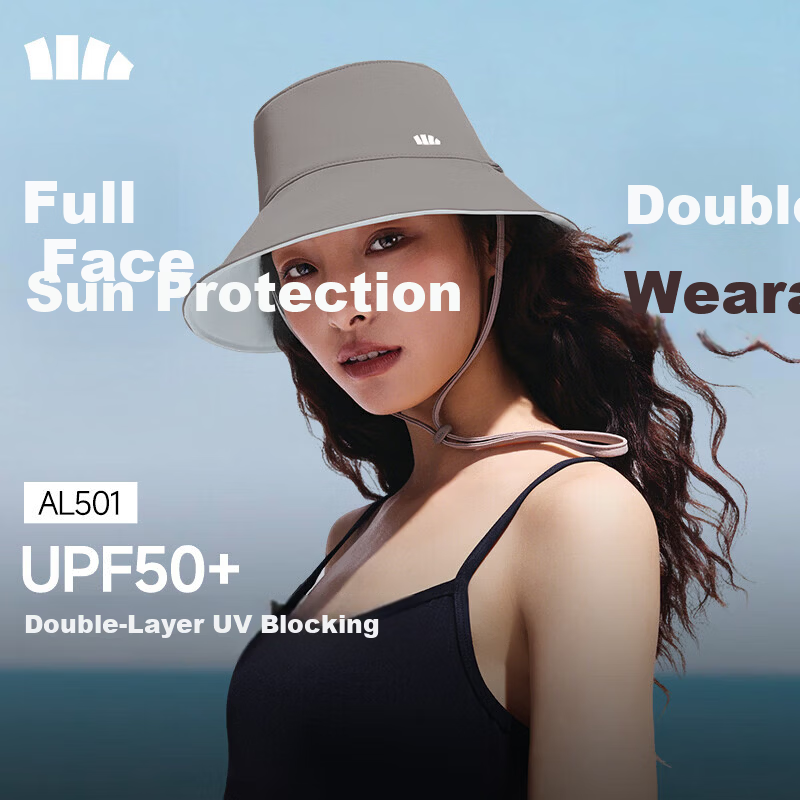 Beneunder Women's Reversible Fisherman Hat Sun Protection UV Face Covering AL501 Light Gray Blue
