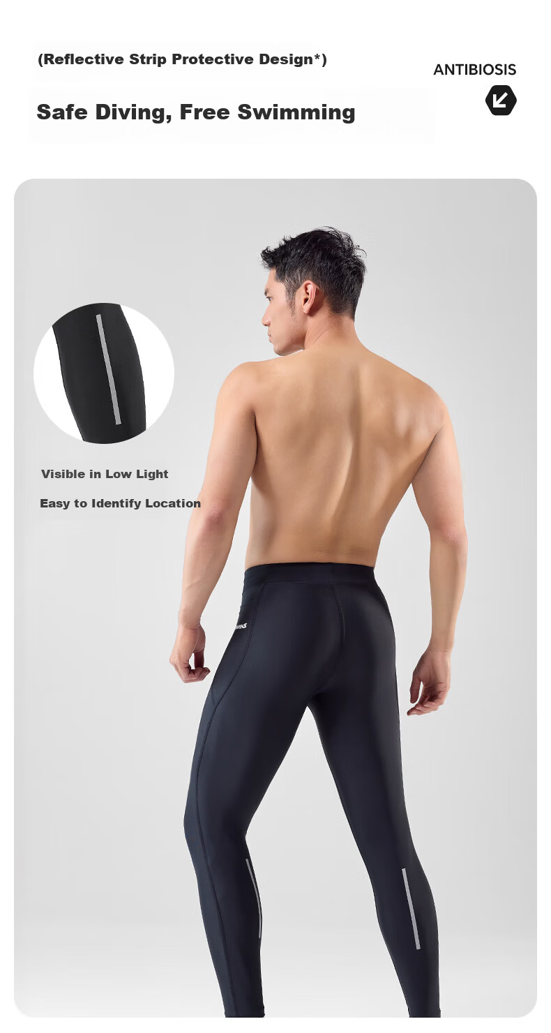 SWANS Men's Swim Pants Long Quick-Dry Sun Protection Anti-Embarrassment Diving Surfing Swimming Gear Black XL 5