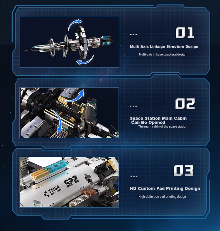 Electric Building Blocks Space Station Model Educational Toy for Boys Ages 6-12 Birthday Gift 3