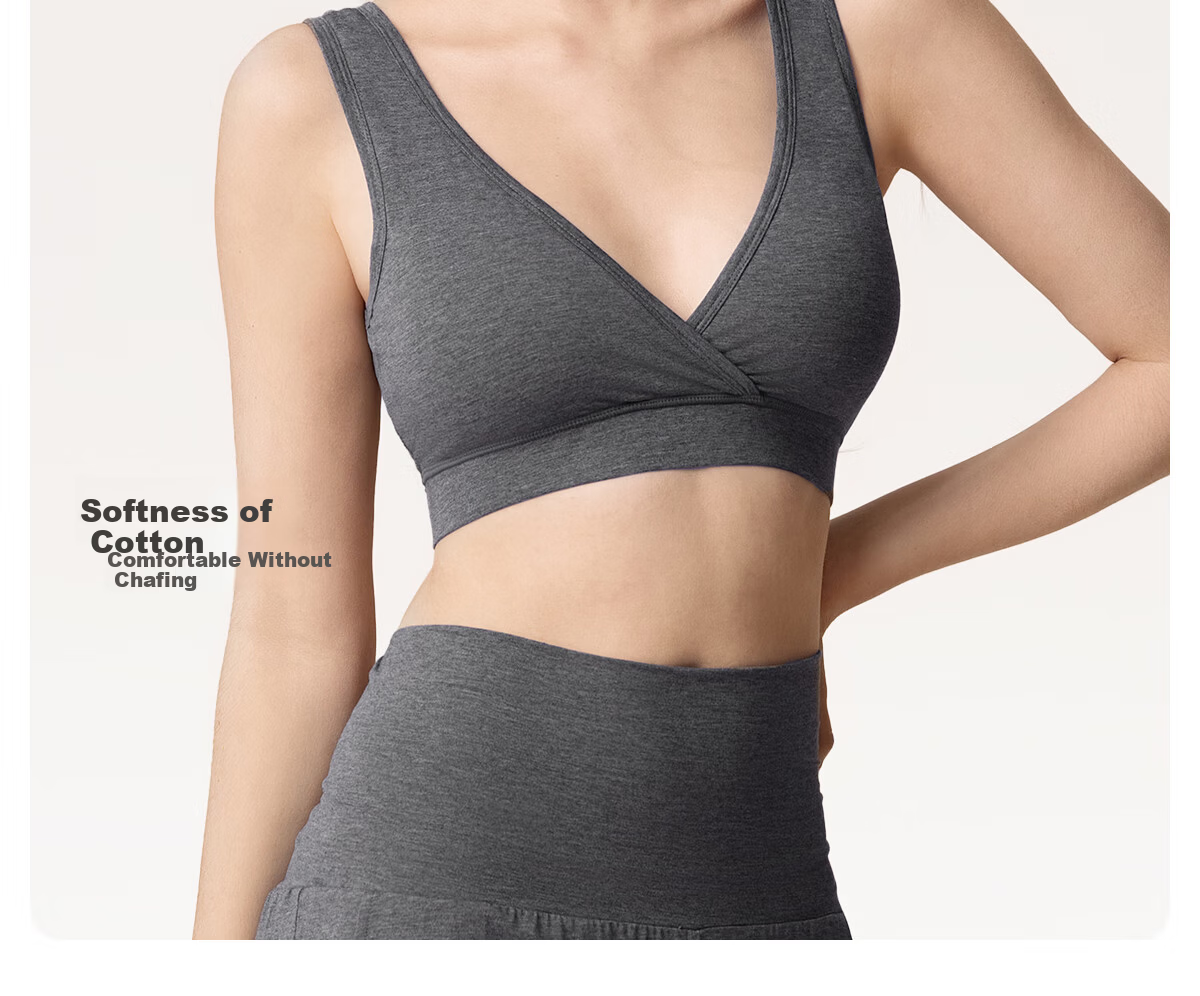 JOYNCLEON Maternity Nursing Bra Sleepwear Light Gray XXL Jwx193139 12