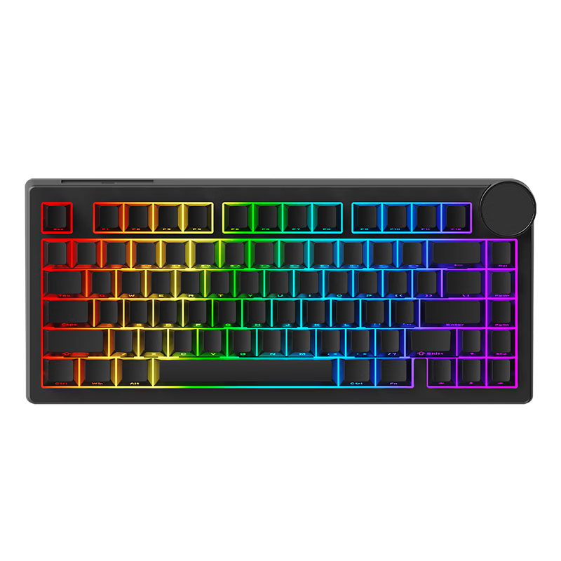 AJAZZ AK820V2 81-Key Magnetic Axis Keyboard Star Flash Dynamic 0.001RT Esports Valorant Gaming Keyboard CNC Metal Knob Side-Engraved Black Ice Island Magnetic Axis