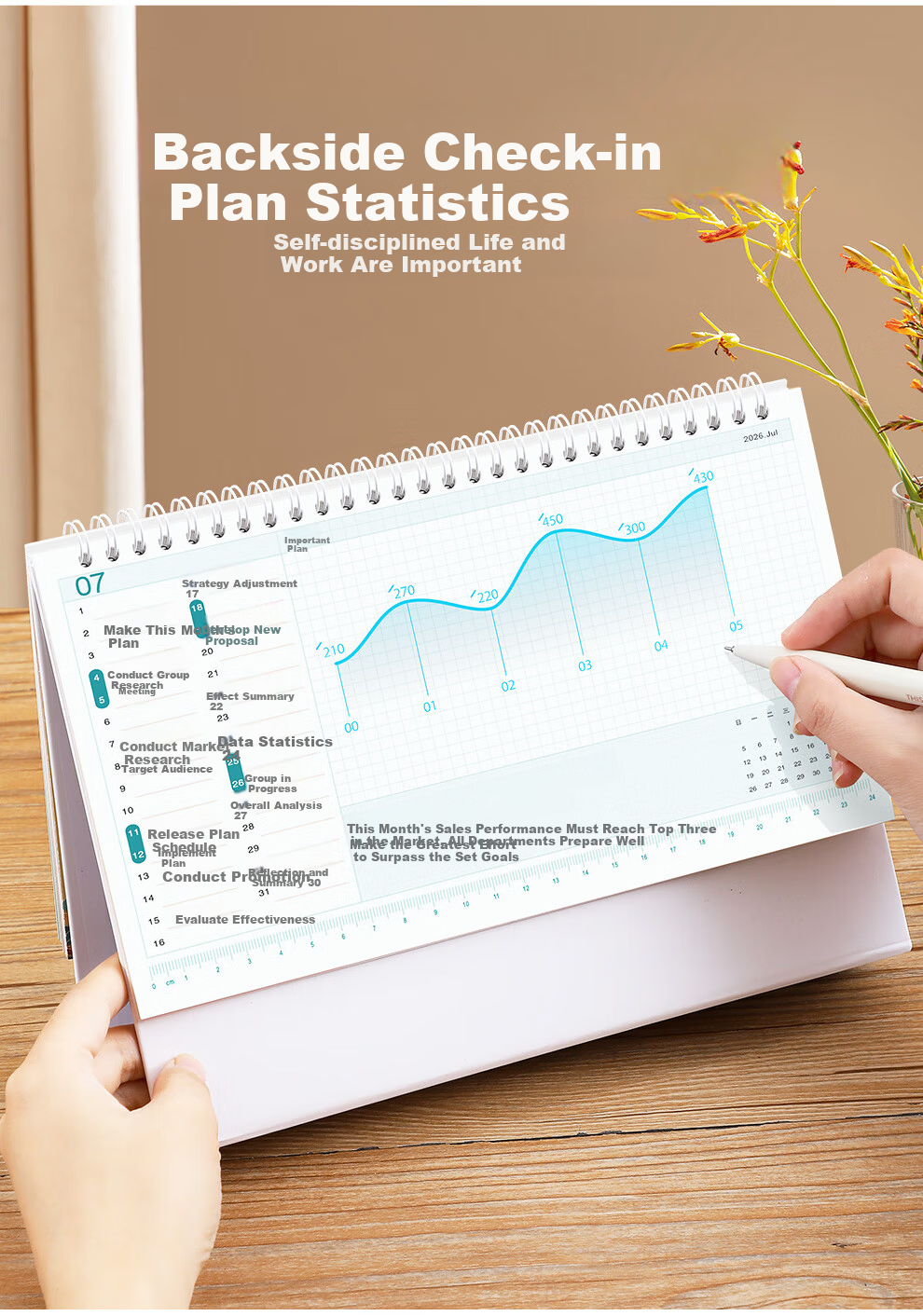 Langjie 2026 Desk Calendar Horse Year Large Grid Writing Planner Office Desktop Calendar Customizable 5