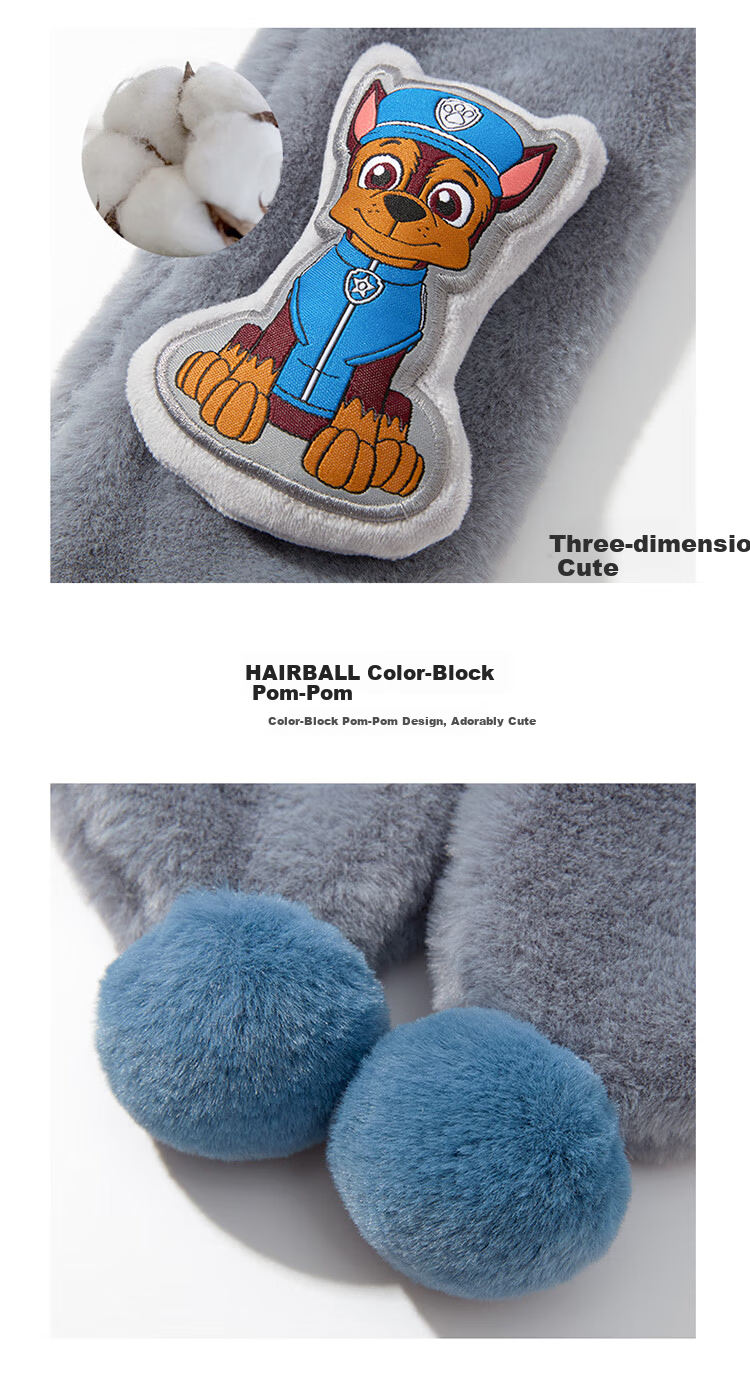 PAW PATROL Kids Scarf and Neck Warmer with Five-Finger Gloves Set for Boys and Girls, 2-Piece, Gray 15