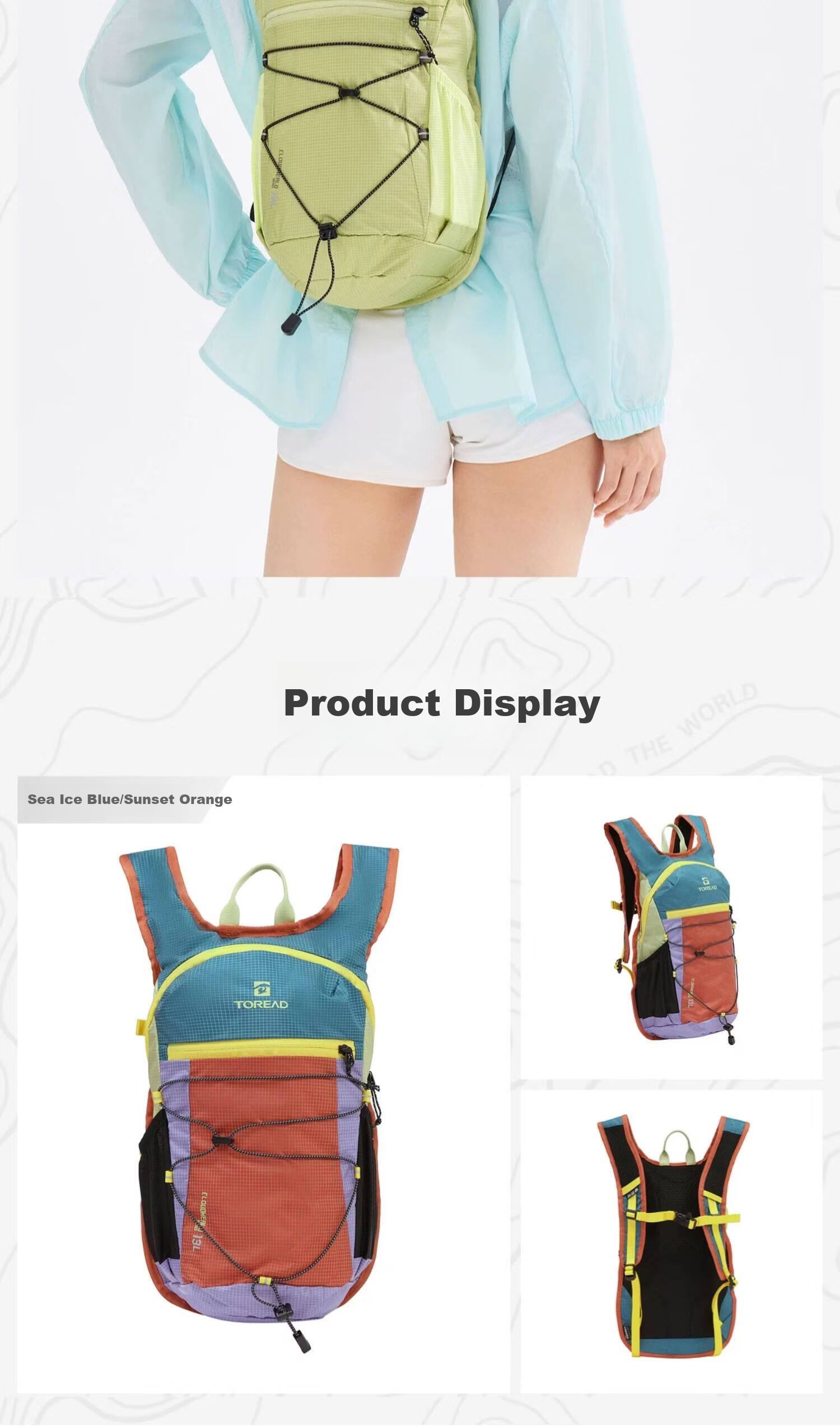 TOREAD Mountaineering Backpack Yunye AERO PACK 13L Outdoor Hiking Ultralight Multifunctional Double Shoulder Travel Bag Mountain Shadow Gray 12