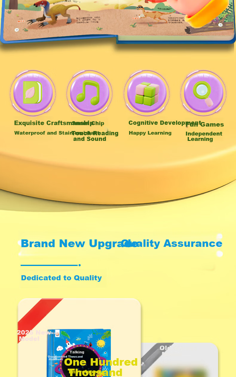 Lifang Talking 100,000 Encyclopedia Audio Book Children's Encyclopedia Early Learning Sound Book for Toddlers 2