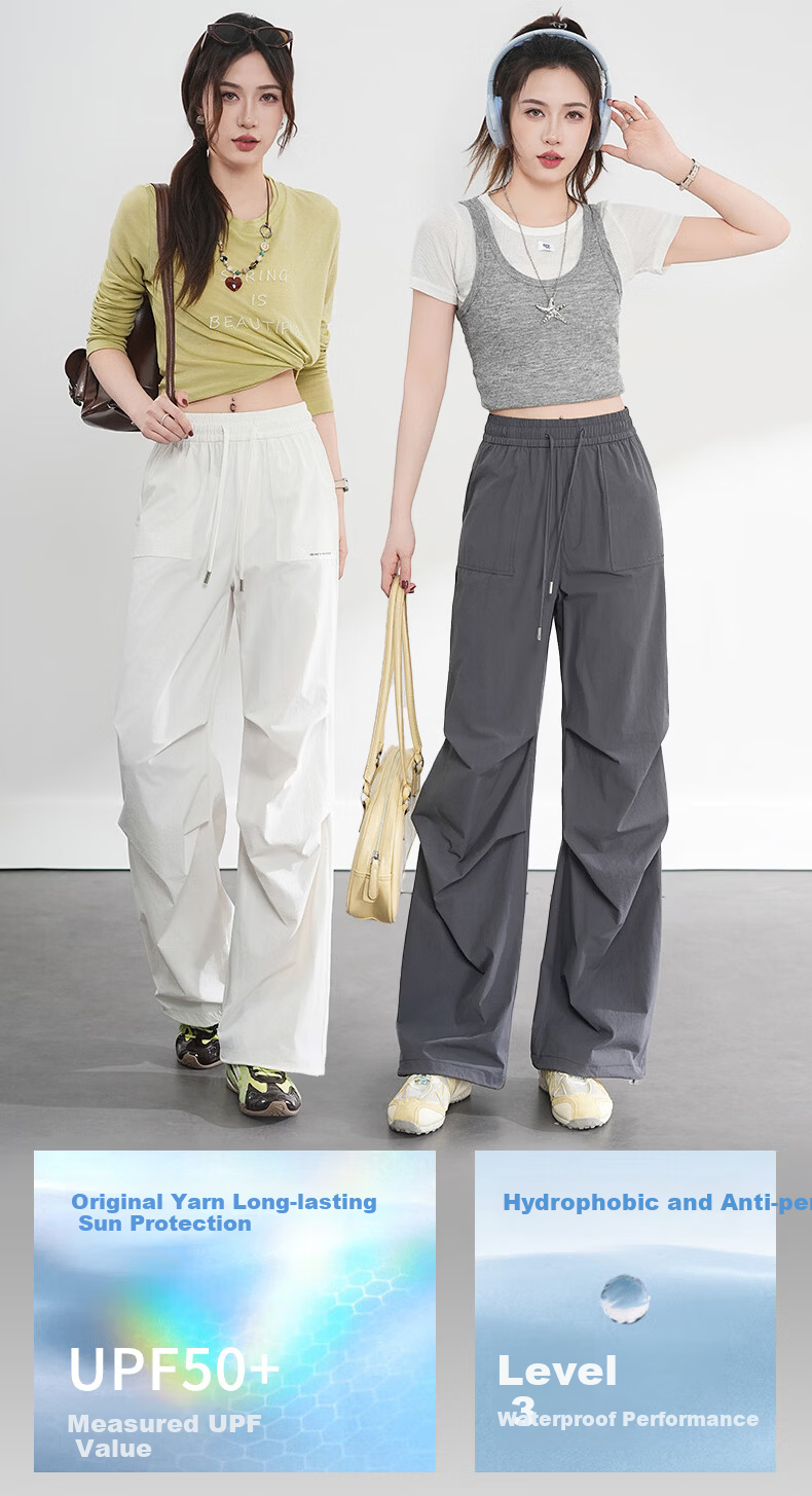 Langsha Women's Outdoor Work Pants Summer Thin Breathable Quick-Dry Ice Silk Sun Protection Tactical Hiking Straight-Leg Trousers 2
