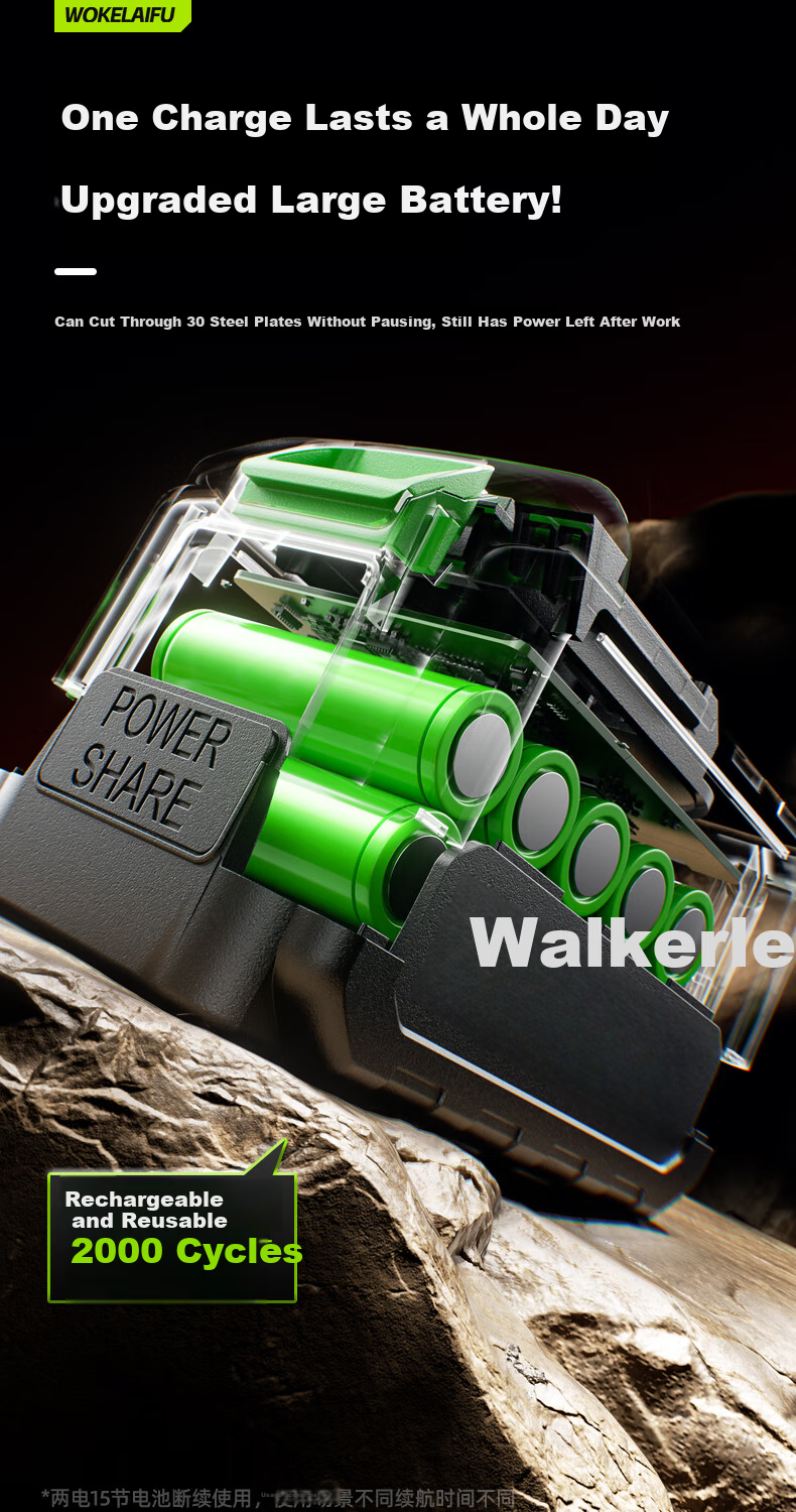 Woklife 21V Brushless Lithium Battery Cordless Angle Grinder Multi-Function Cutting Polishing High-Power Angle Polisher 7