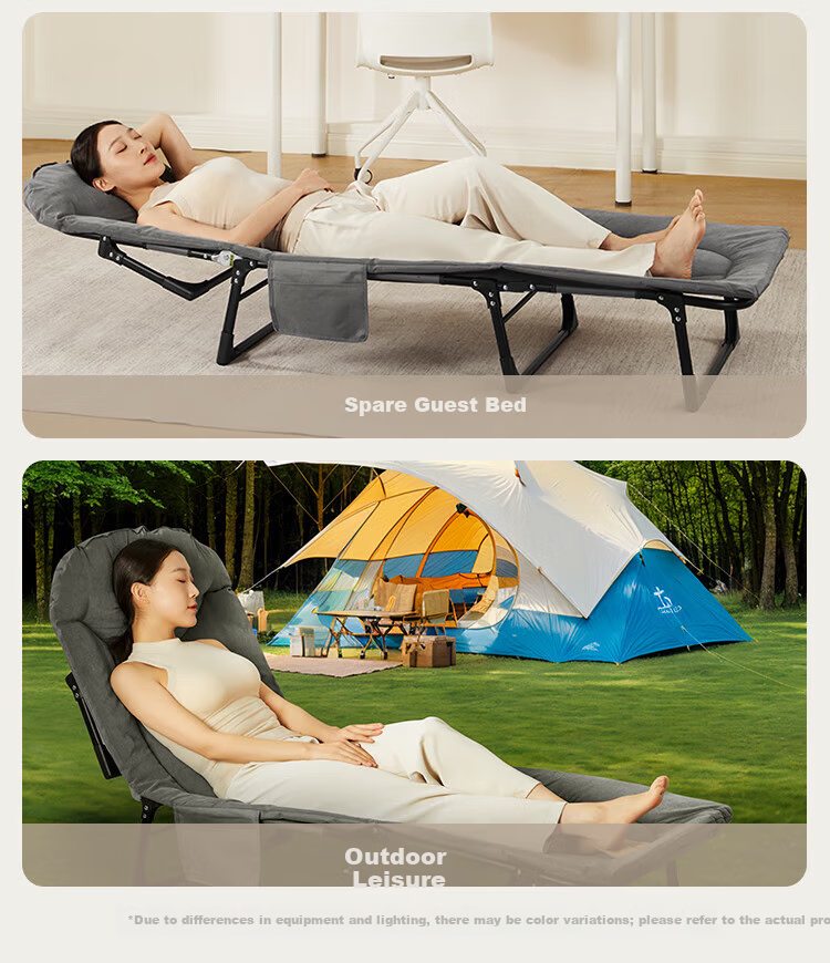 JD Jingzao Folding Bed Recliner American Style Single Nap Bed Hospital Care Bed Outdoor Military Bed 180*60cm 6