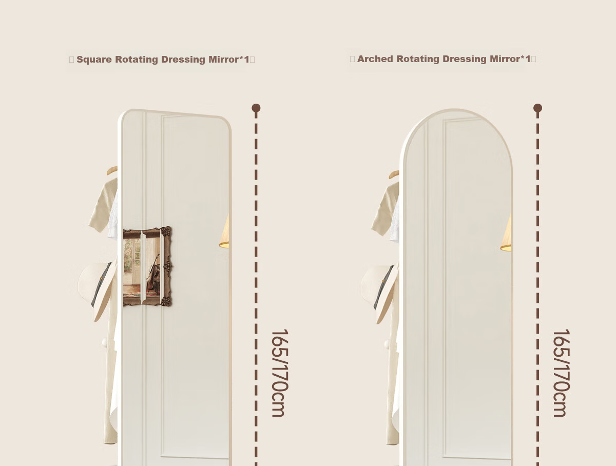 Millennium Huafu Full-Length Rotating Dressing Mirror Floor Mirror with Movable Bedroom Coat Rack Integrated Fitting Mirror 21